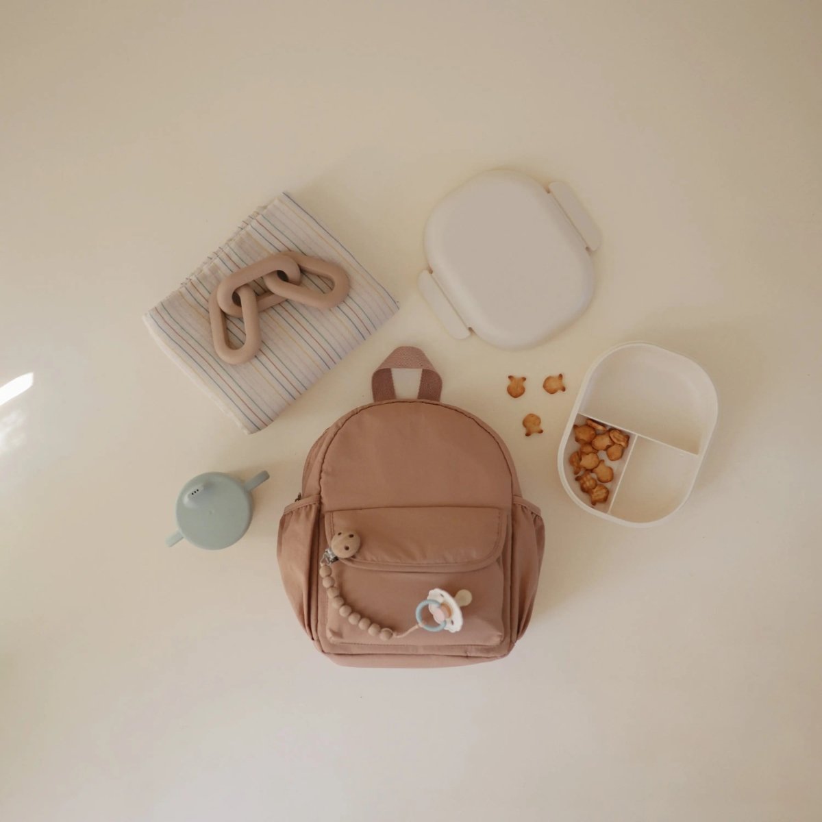 Mushie Silicone Pacifier Clip Hera Durable Food Grade Silicone Bead Design - Everetts Place Boutique - 