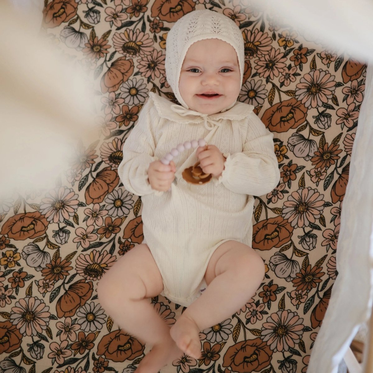 Mushie Silicone Pacifier Clip Hera Durable Food Grade Silicone Bead Design - Everetts Place Boutique - 