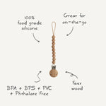 Mushie Silicone Pacifier Clip Hera Durable Food Grade Silicone Bead Design - Everetts Place Boutique - 