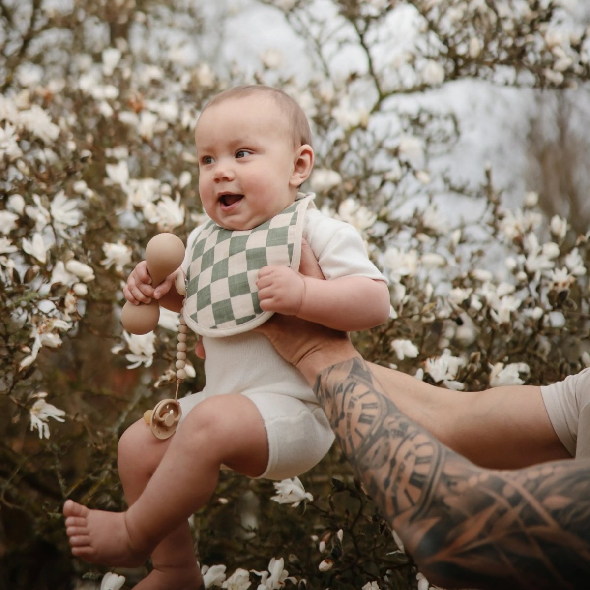 Mushie Silicone Pacifier Clip Hera Durable Food Grade Silicone Bead Design - Everetts Place Boutique - 