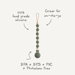 Mushie Silicone Pacifier Clip Luna Durable Food Grade Silicone Clasp for Babies - Everetts Place Boutique - 