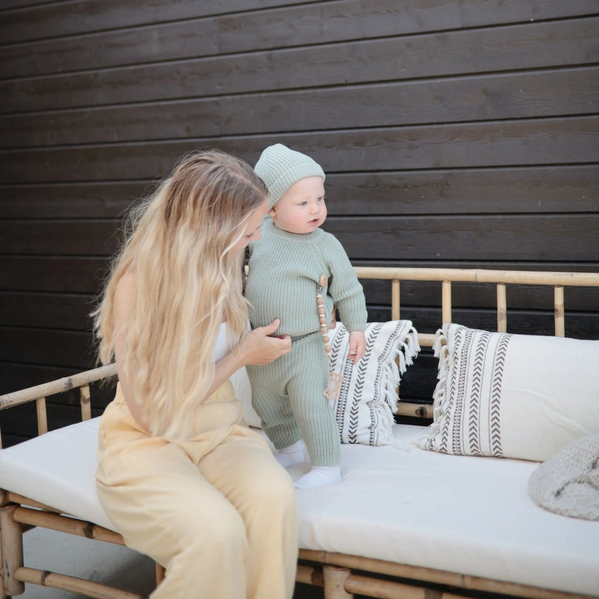 Mushie Silicone Pacifier Clip Luna Durable Food Grade Silicone Clasp for Babies - Everetts Place Boutique - 