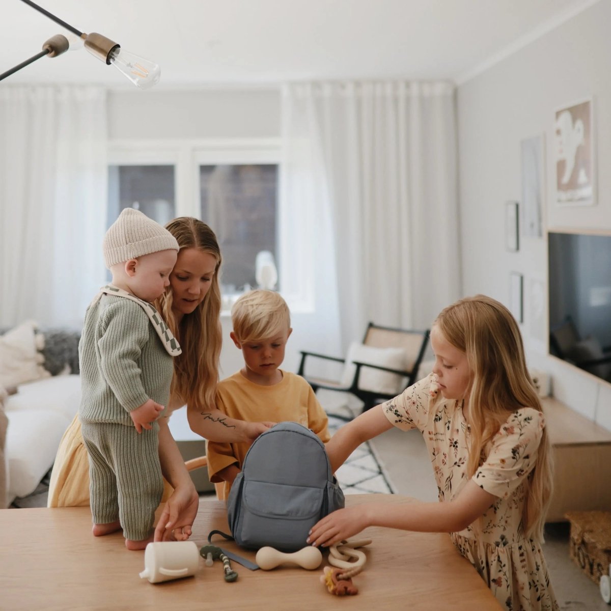 Mushie Silicone Pacifier Clip Luna Durable Food Grade Silicone Clasp for Babies - Everetts Place Boutique - 