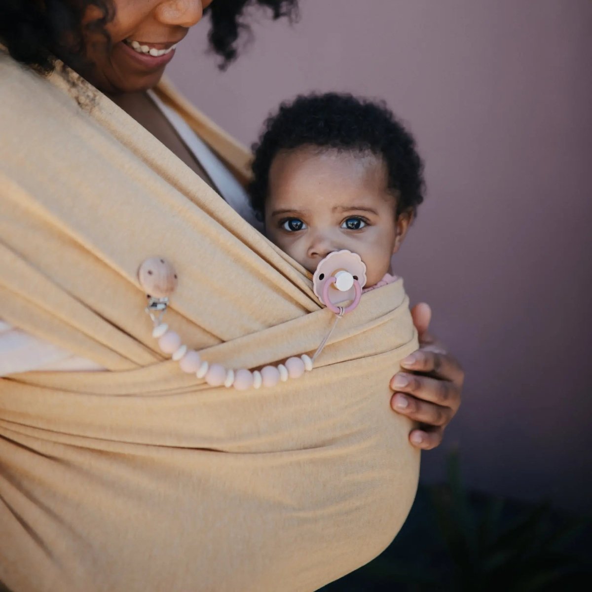 Mushie Silicone Pacifier Clip Luna Durable Food Grade Silicone Clasp for Babies - Everetts Place Boutique - 