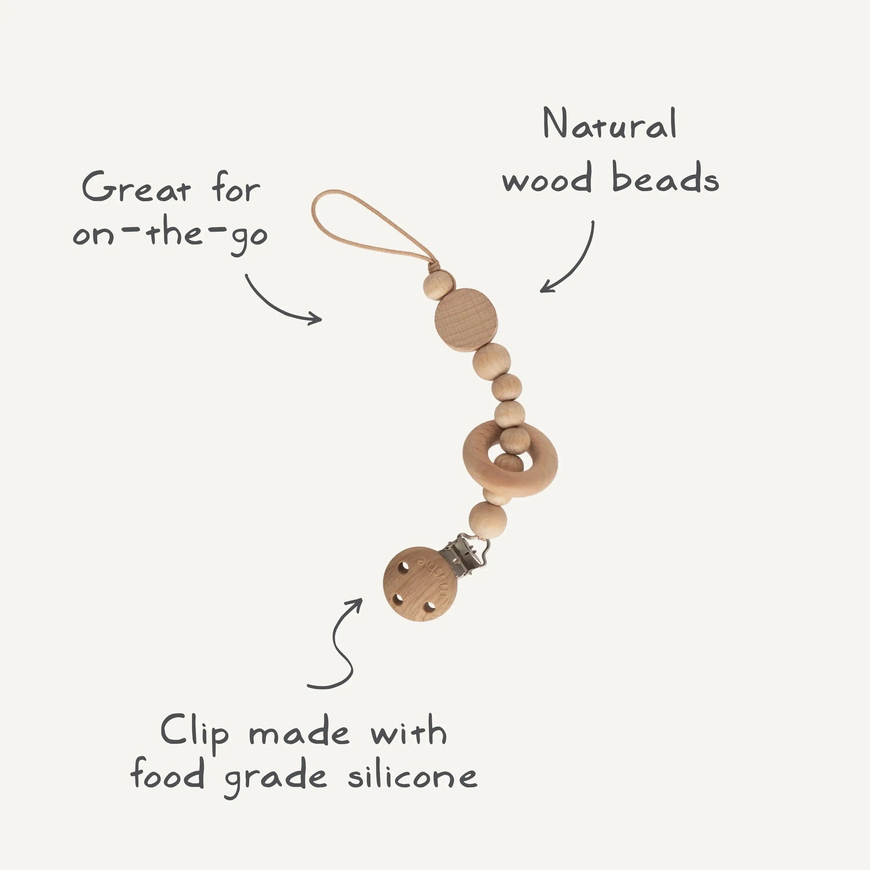 Mushie Silicone Pacifier Clip | Mila - 