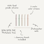 Mushie Silicone Replacement Straws 5 Pack for Mushie Silicone Training Cup - Everetts Place Boutique - 