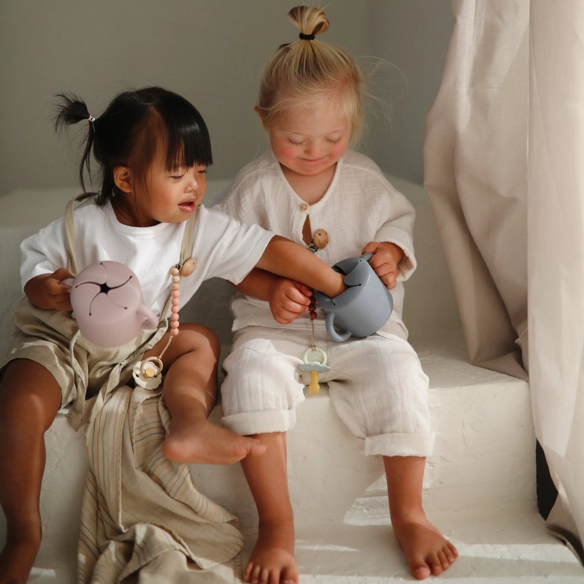 Mushie Silicone Snack Cup with Easy Grip Handles Spill Proof Design for Toddlers - Everetts Place Boutique - 