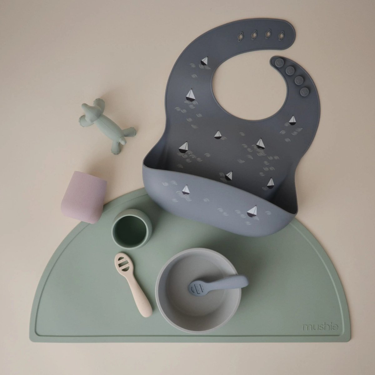 Mushie Silicone Starter Cup for Babies with Ribbed Texture and Weighted Base - Everetts Place Boutique - 