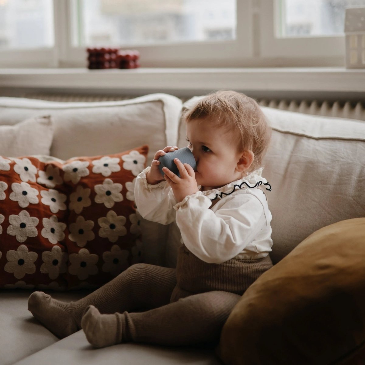 Mushie Silicone Starter Cup for Babies with Ribbed Texture and Weighted Base - Everetts Place Boutique - 