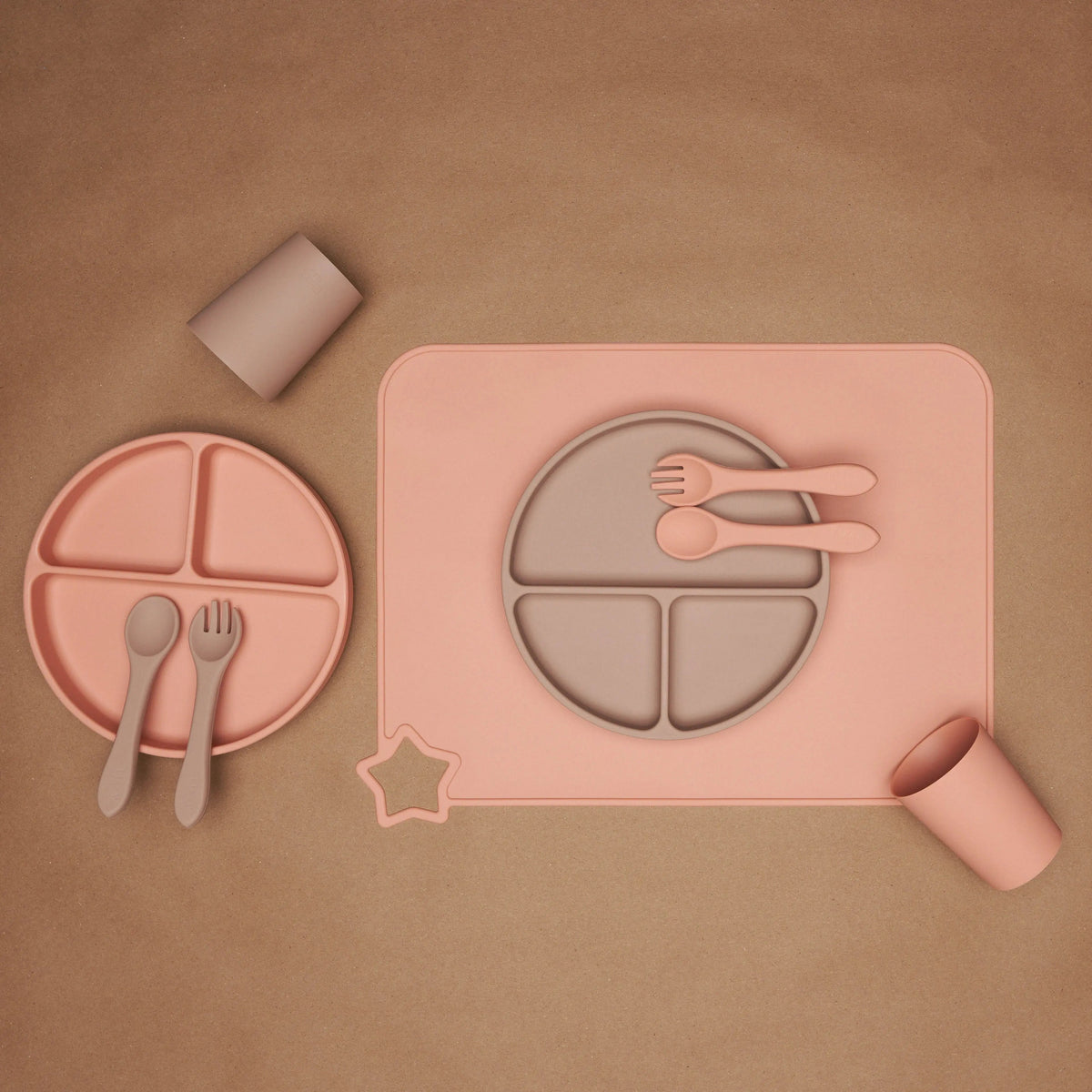 Eizzy Baby Silicone Suction Plate (Muted Pink) - 