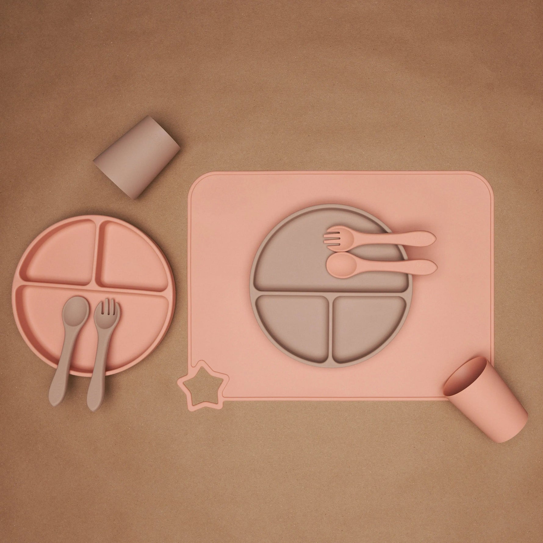 Eizzy Baby Silicone Suction Plate (Muted Pink) - 