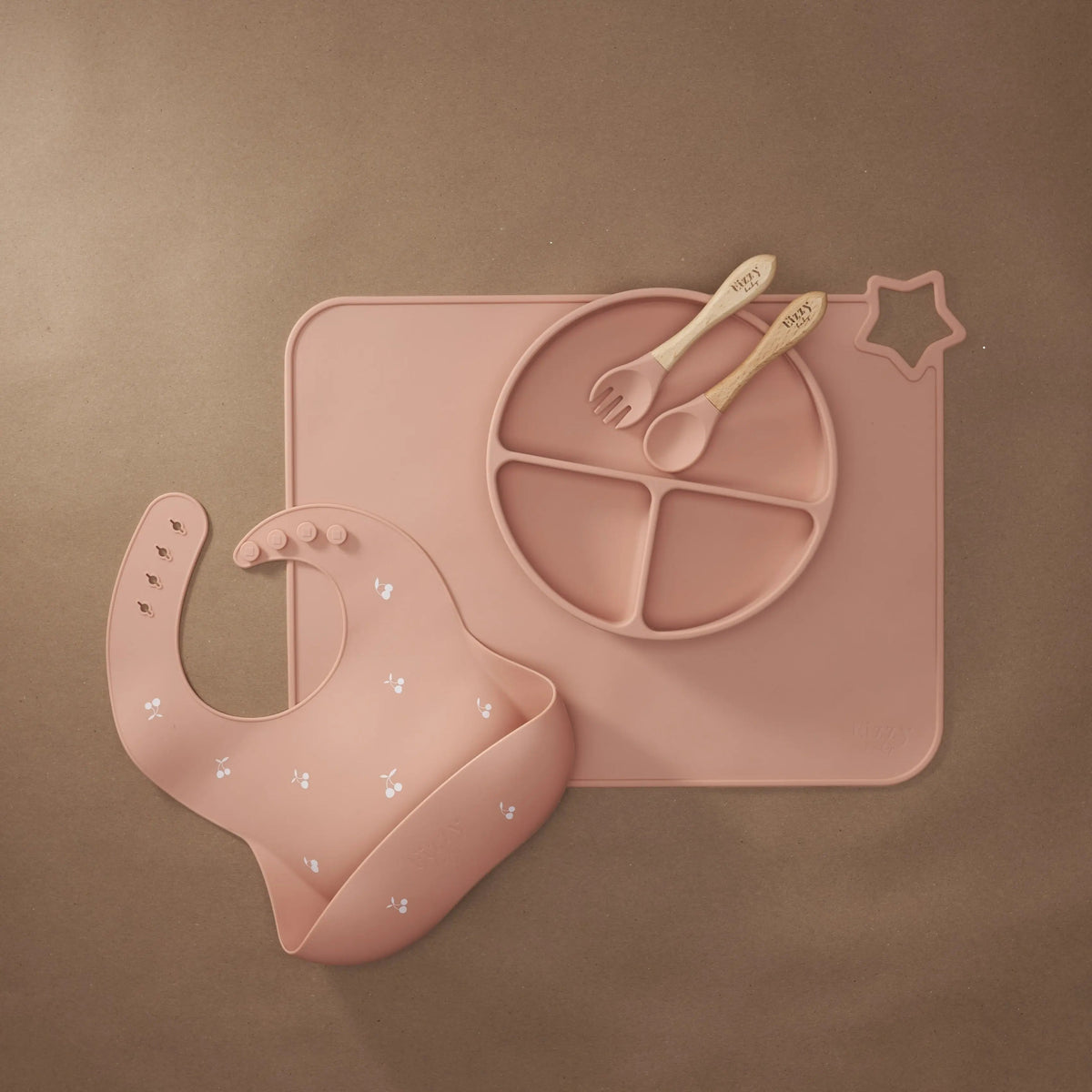 Eizzy Baby Silicone Suction Plate (Muted Pink) - 