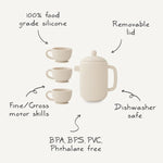 Mushie Silicone Tea Play Set for Kids with Teapot and Three Tea Cups - Everetts Place Boutique - 