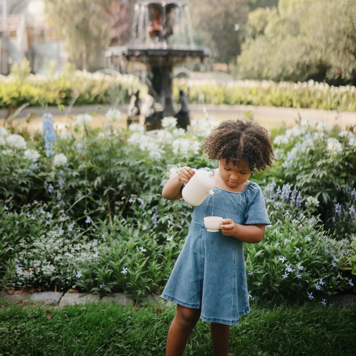 Mushie Silicone Tea Play Set for Kids with Teapot and Three Tea Cups - Everetts Place Boutique - 