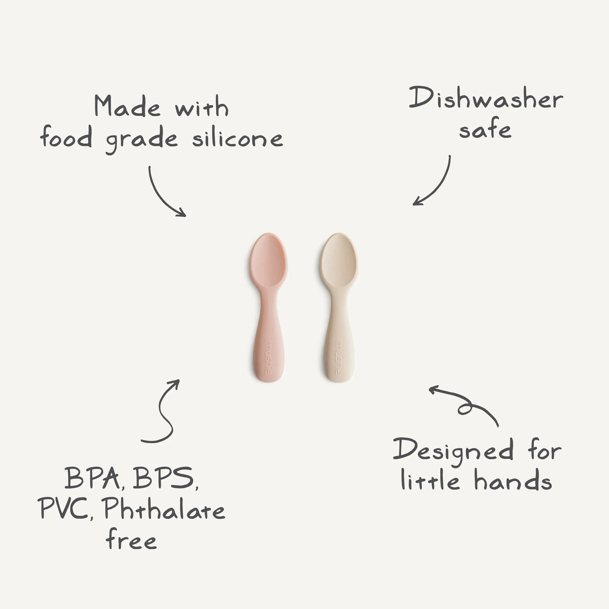 Mushie Silicone Toddler Starter Spoons - 