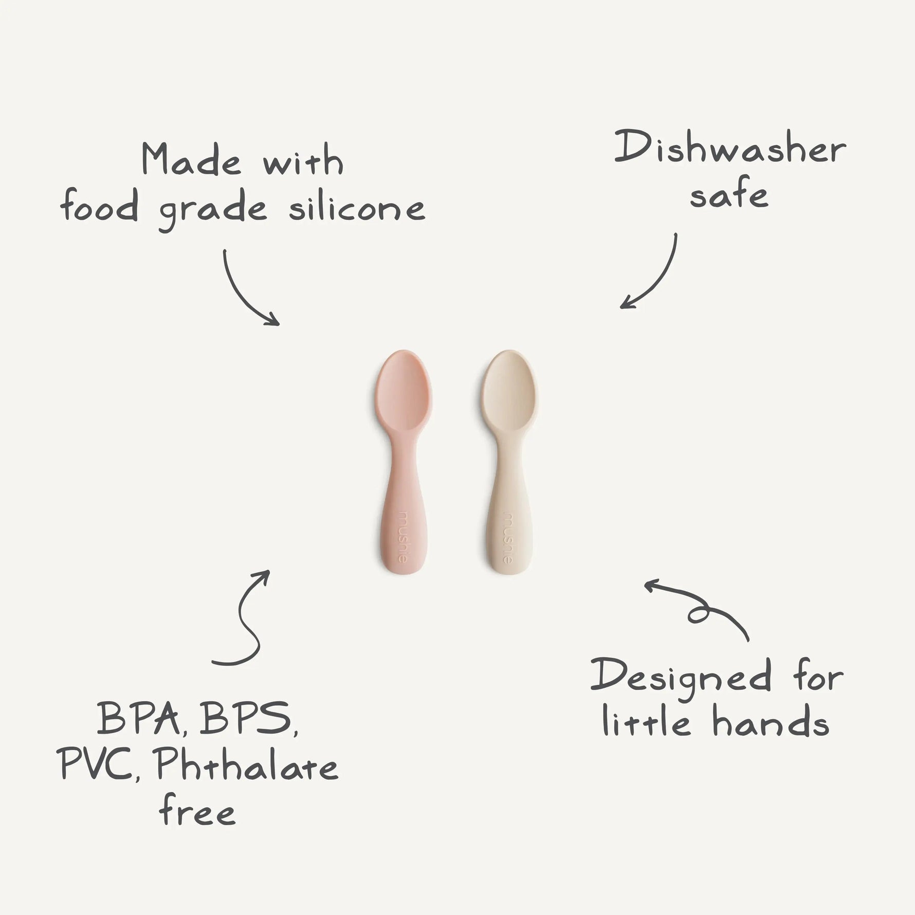 Mushie Silicone Toddler Starter Spoons - 