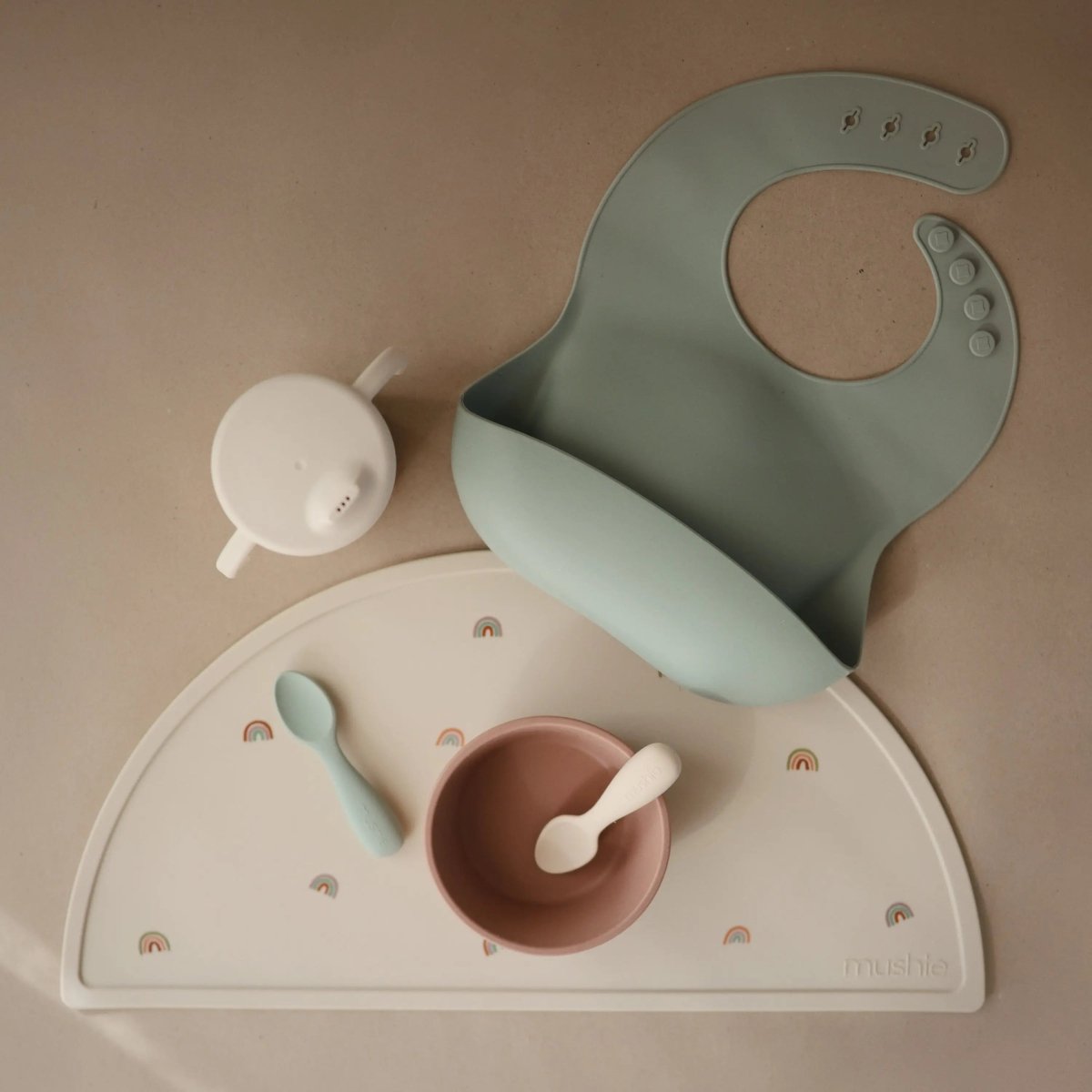 Mushie Silicone Toddler Starter Spoons Non Toxic Food Grade Gentle on Gums Easy Grip Handle - Everetts Place Boutique - 