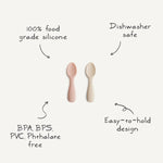Mushie Silicone Toddler Starter Spoons Non Toxic Food Grade Gentle on Gums Easy Grip Handle - Everetts Place Boutique - 