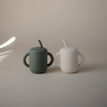 Mushie Silicone Training Cup with Straw for Toddlers and Babies - 