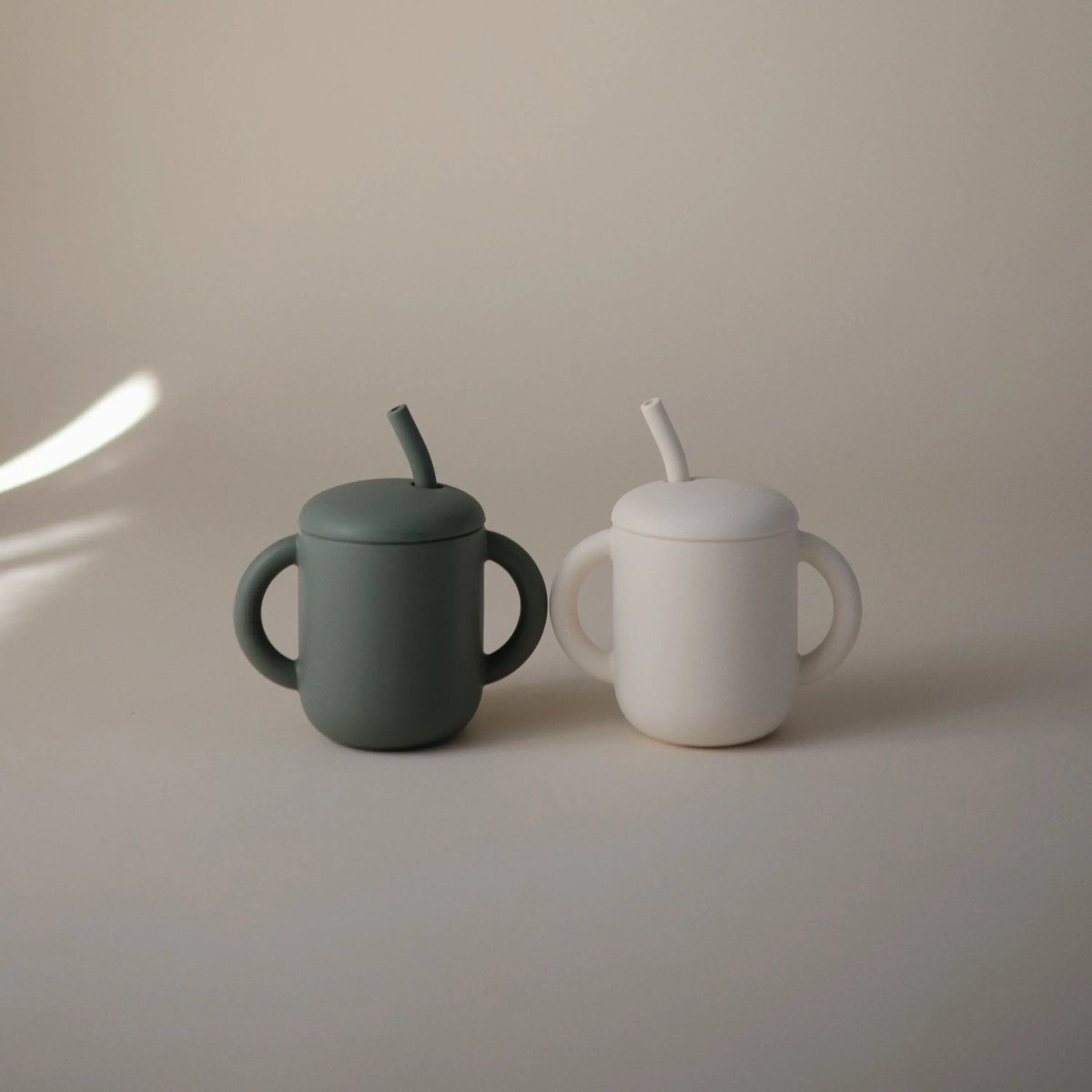 Mushie Silicone Training Cup with Straw for Toddlers and Babies - 