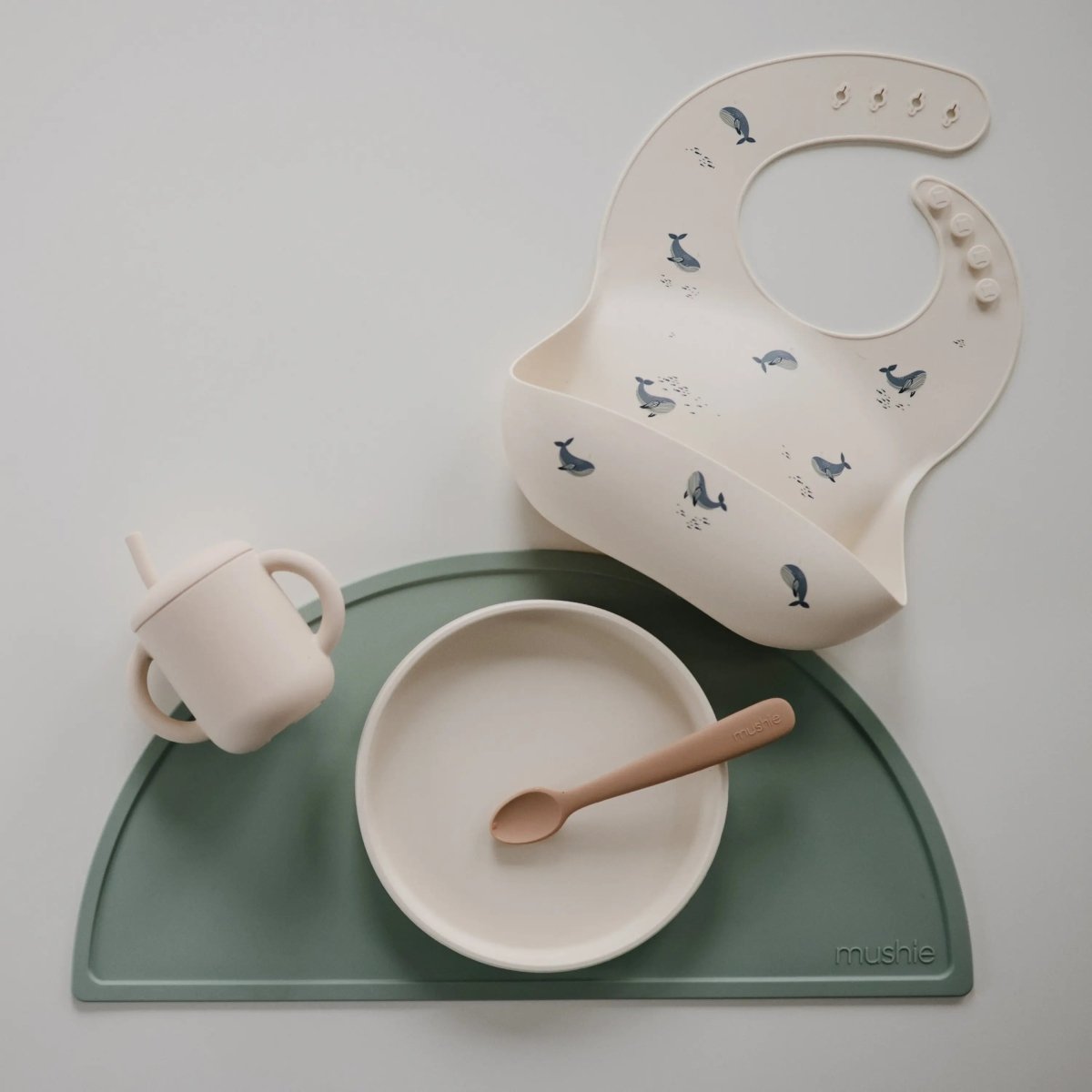 Mushie Silicone Training Cup with Straw for Toddlers and Babies - 