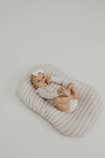 Charlie Lou Baby Silky Bamboo Ruffle Bodysuit Striped Long Sleeve Baby - Everetts Place Boutique - 