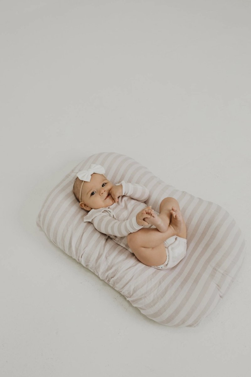 Charlie Lou Baby Silky Bamboo Ruffle Bodysuit Striped Long Sleeve Baby - Everetts Place Boutique - 