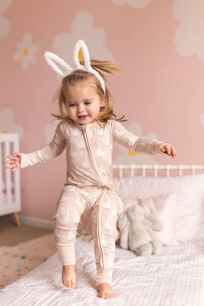 Little Joy Co. Silly Goose Bamboo Romper For Babies Non Slip Soles - Everetts Place Boutique - 
