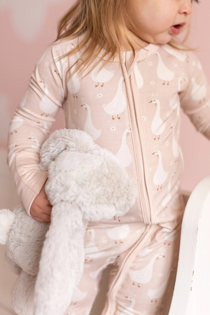 Little Joy Co. Silly Goose Bamboo Romper For Babies Non Slip Soles - Everetts Place Boutique - 