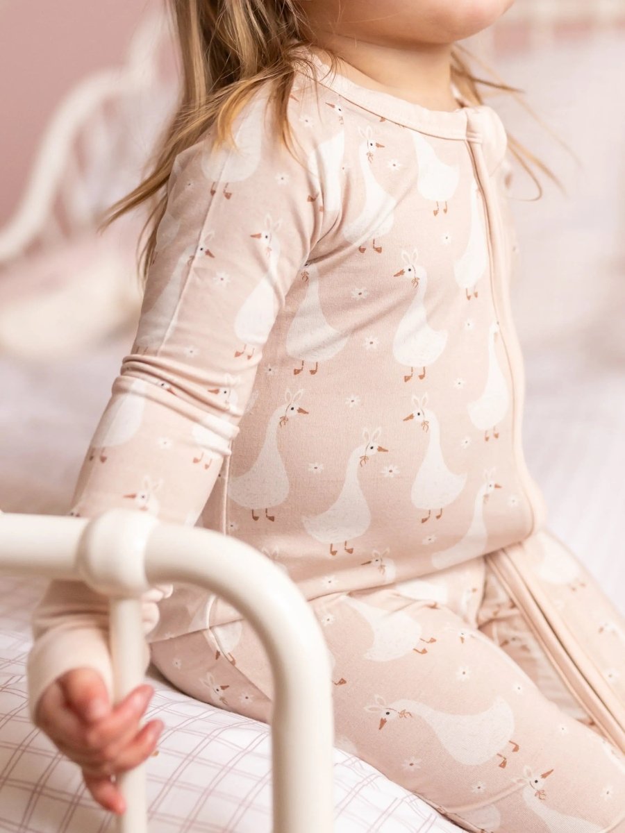 Little Joy Co. Silly Goose Bamboo Romper For Babies Non Slip Soles - Everetts Place Boutique - 