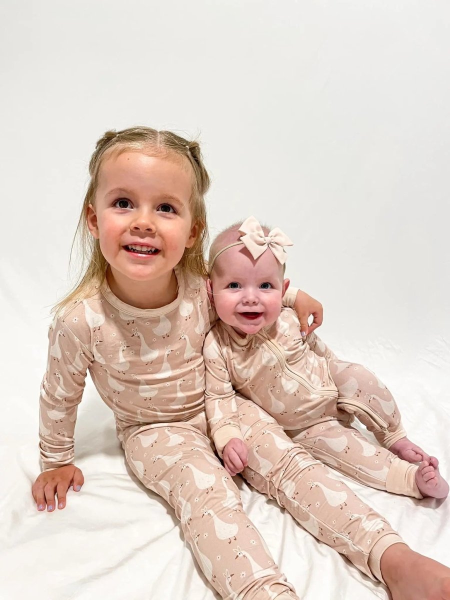 Little Joy Co. Silly Goose Bamboo Romper For Babies Non Slip Soles - Everetts Place Boutique - 