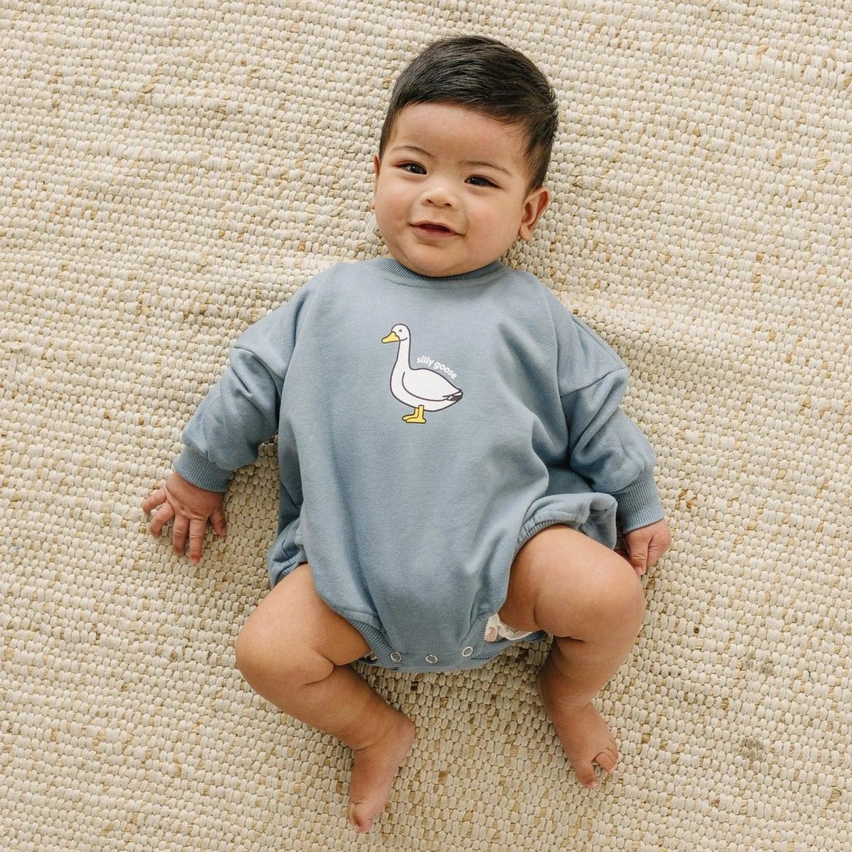 Little Joy Co. Silly Goose Sweatshirt Romper For Babies In Multiple Colors - Everetts Place Boutique - 