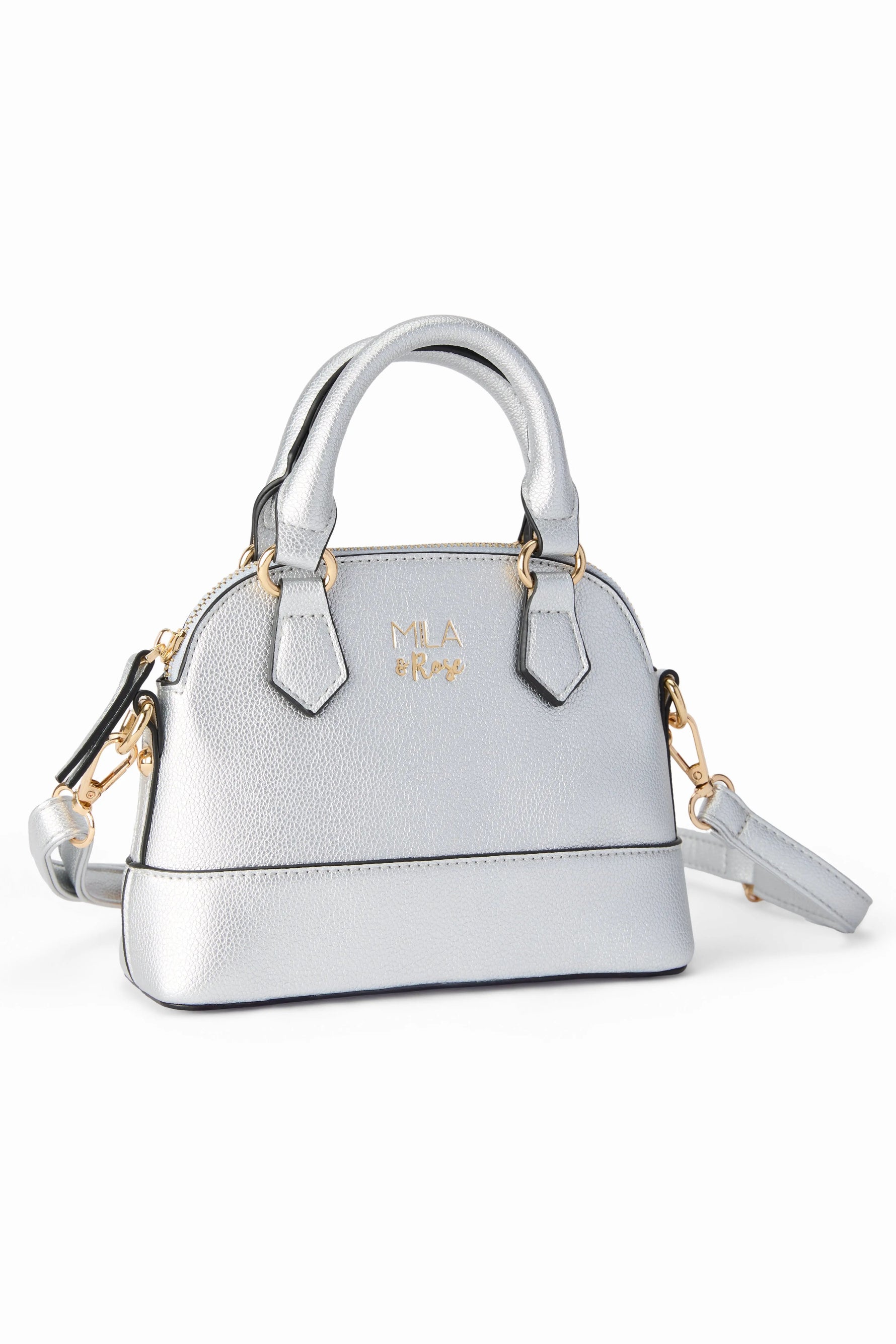 Mila & Rose ® Silver Metallic Girl's Crossbody Purse - 