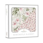 Newcastle Classics Silver Pink Orchid Bamboo Muslin Blanket for Cozy Kids on the Go - 