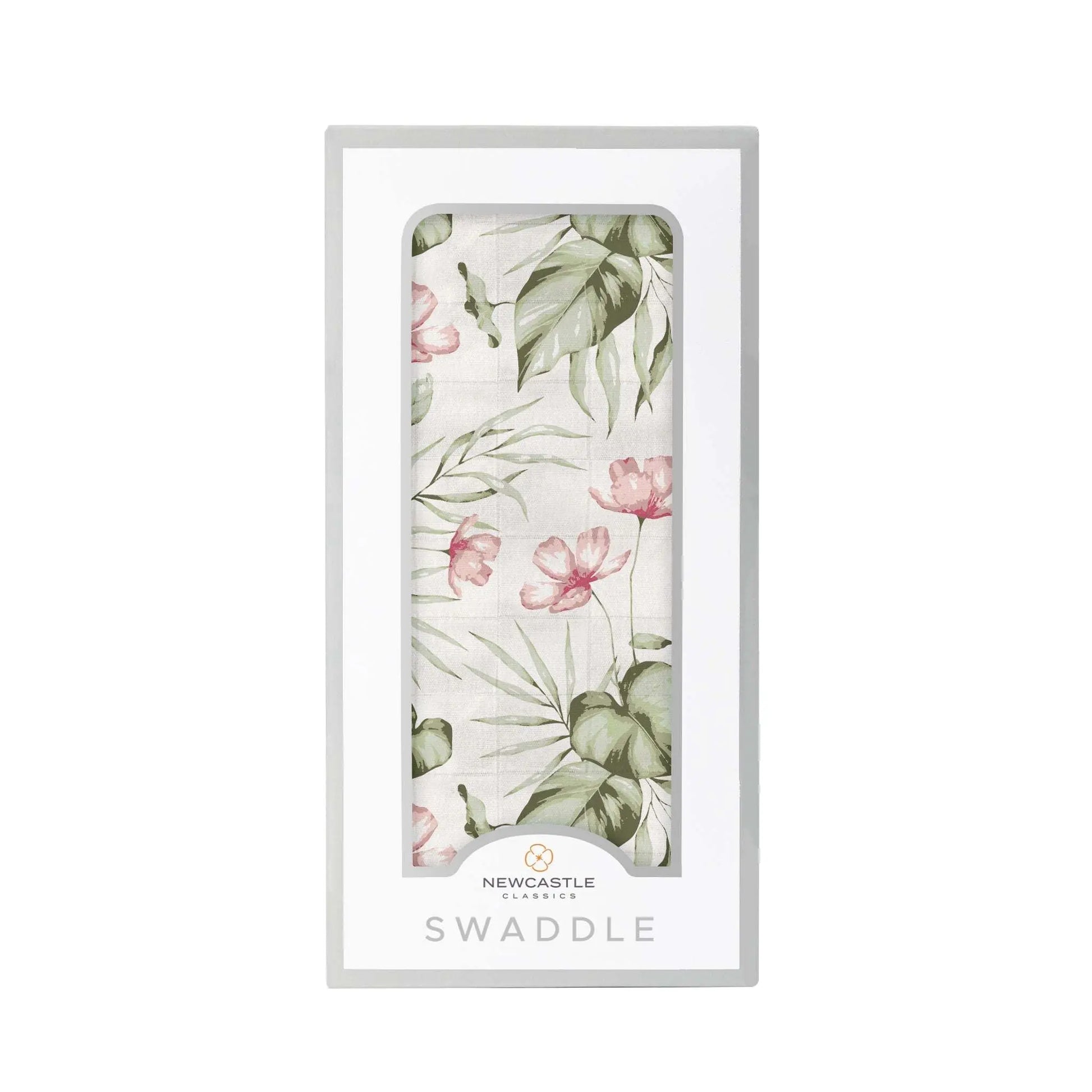 Silver Pink Orchid Muslin Swaddle Blanket Made from Bamboo Fibers Newcastle Classics