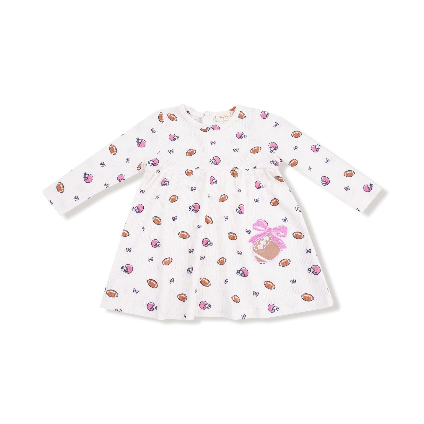 Angel Dear Simple Dress and Bloomer Set with Football Bow Applique - 