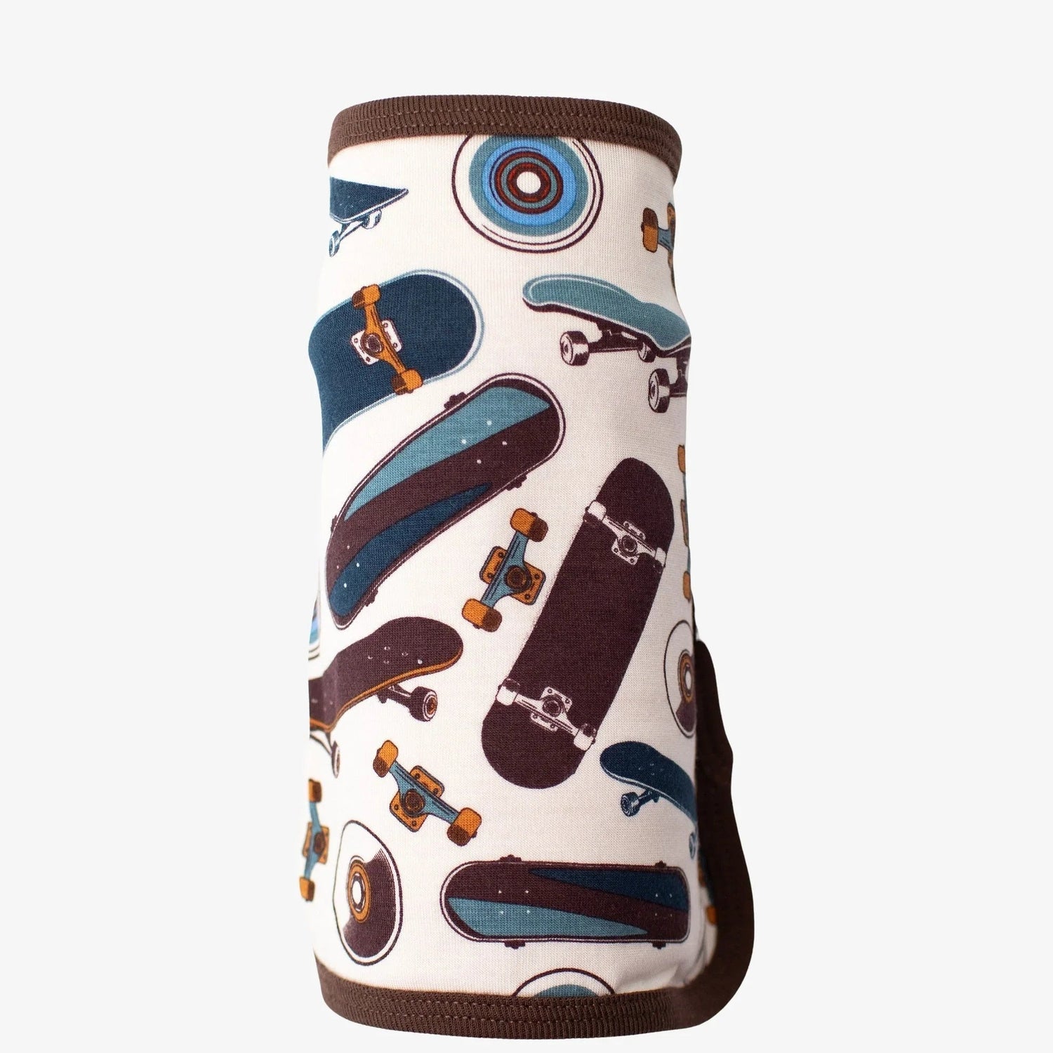 Square baby swaddle blanket with a skateboard and longboard print