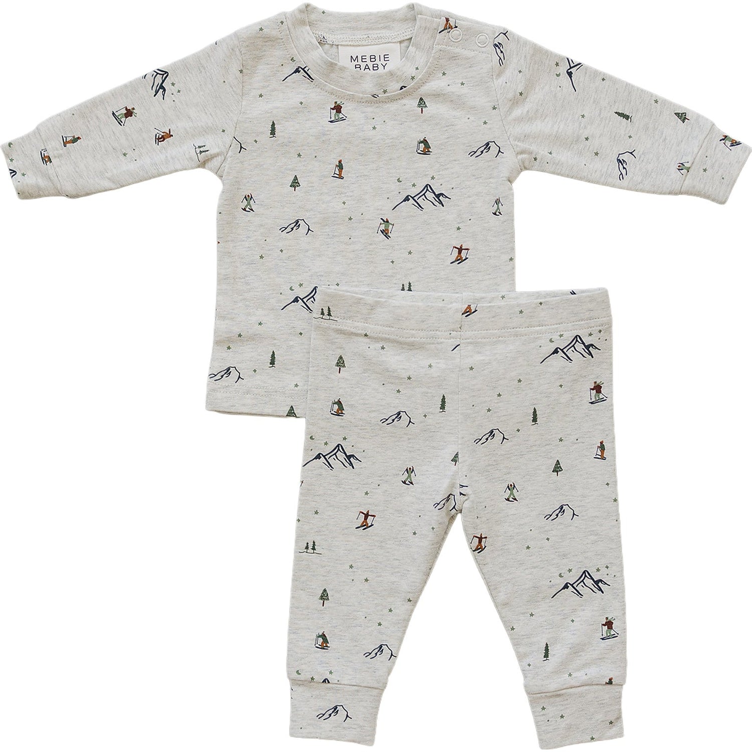 Mebie Baby Ski Print Cozy Two Piece Sleep Set For Babies And Toddlers Mebie Baby - 