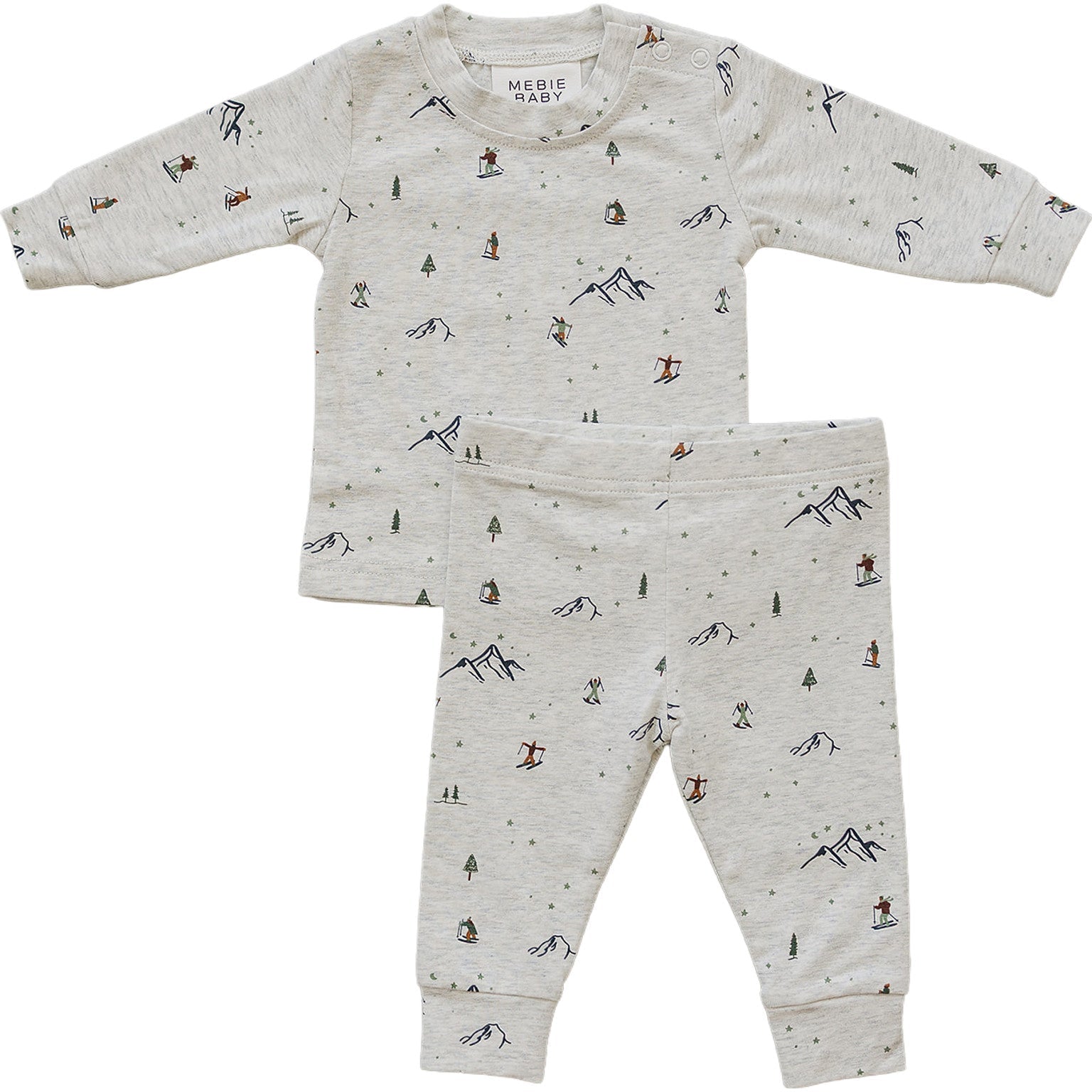 Mebie Baby Ski Print Cozy Two Piece Sleep Set For Babies And Toddlers Mebie Baby - 