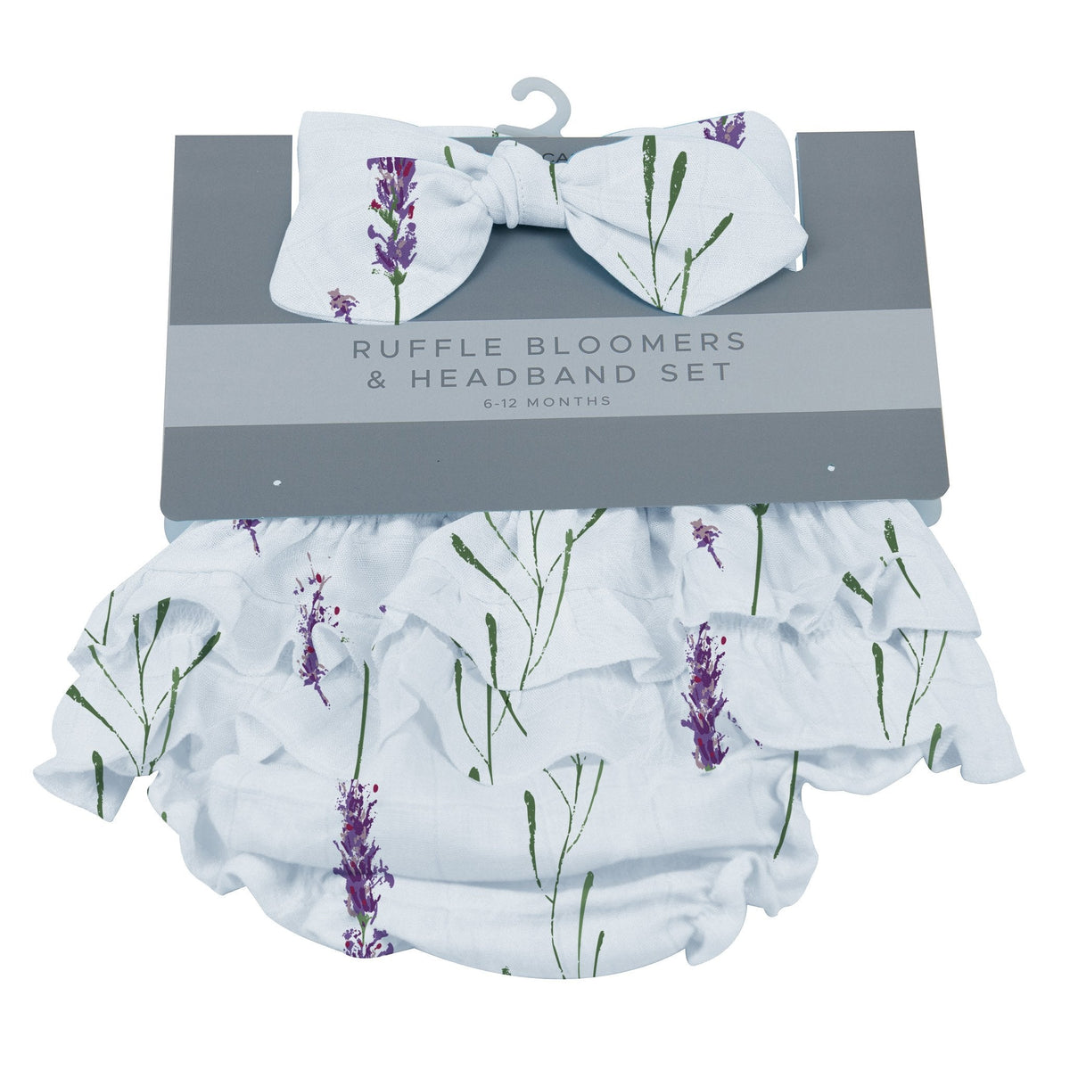 Lavender Ruffle Bamboo Bloomer Headband Set by Newcastle Classics