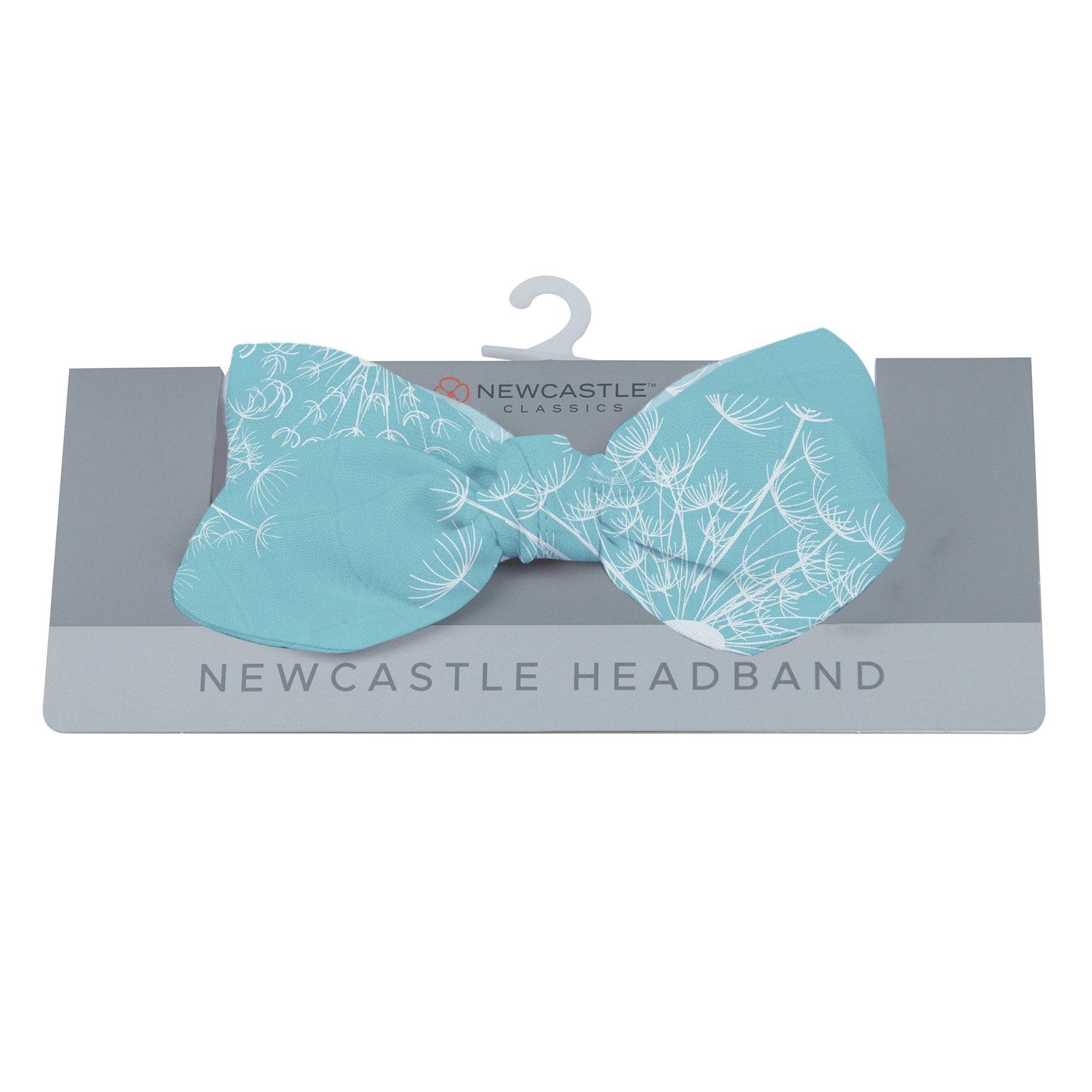 Baby headband in bamboo fabric with a dandelion seeds print