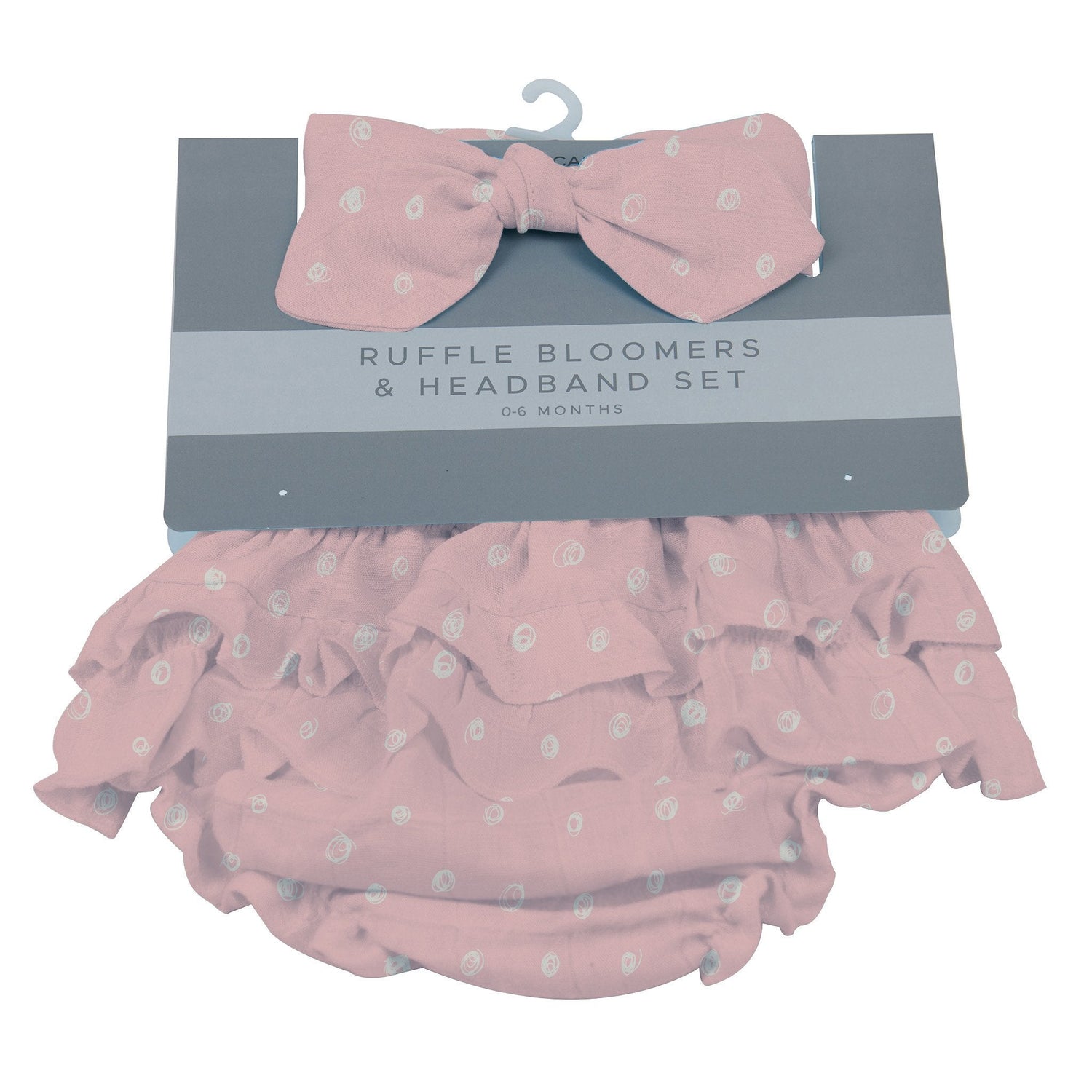 Pink Pearl Polka Dot Ruffle Bloomers and Headband Set by Newcastle Classics at Everetts Place