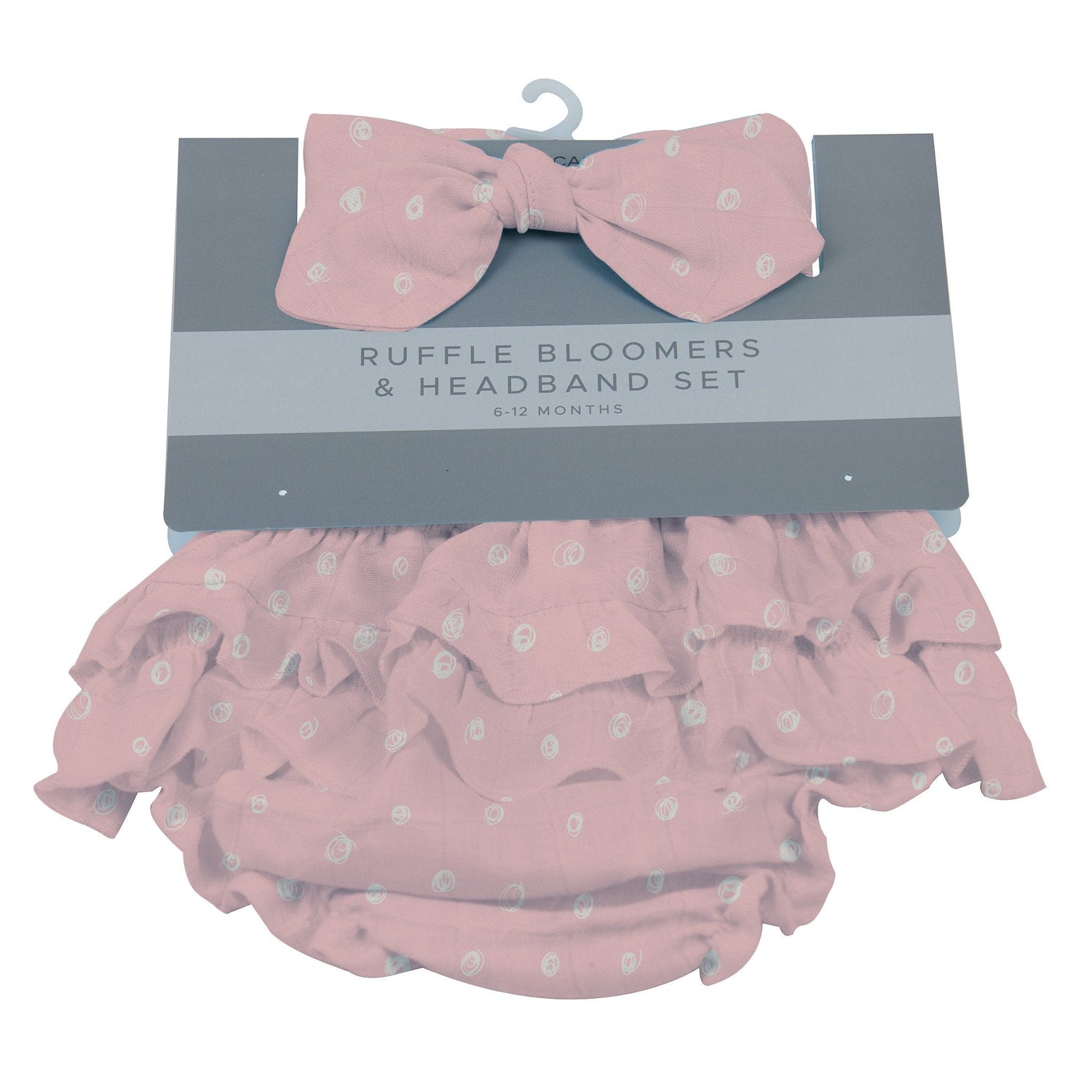 Pink Pearl Polka Dot Ruffle Bloomers and Headband Set by Newcastle Classics at Everetts Place