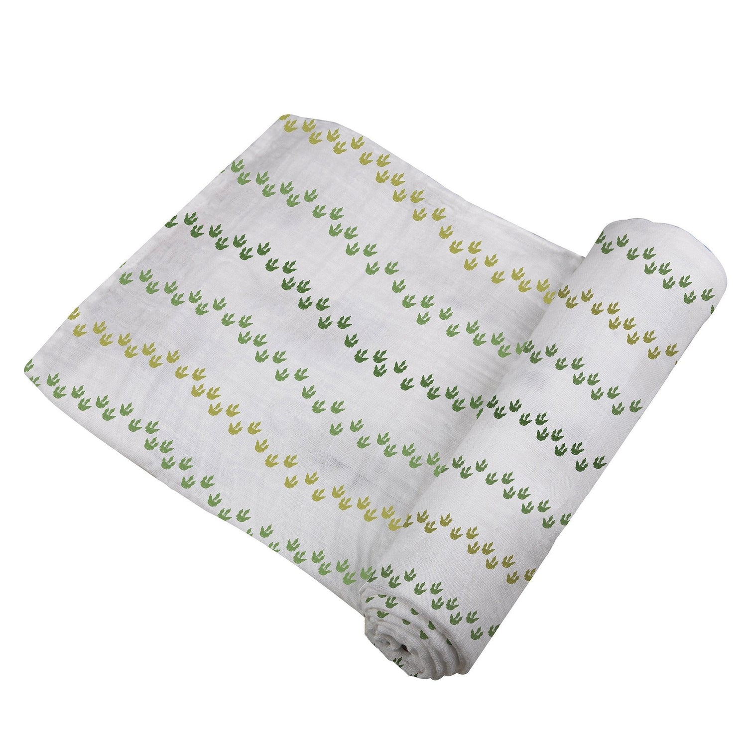 Cotton Muslin Swaddle Blanket - Dino Feet Print