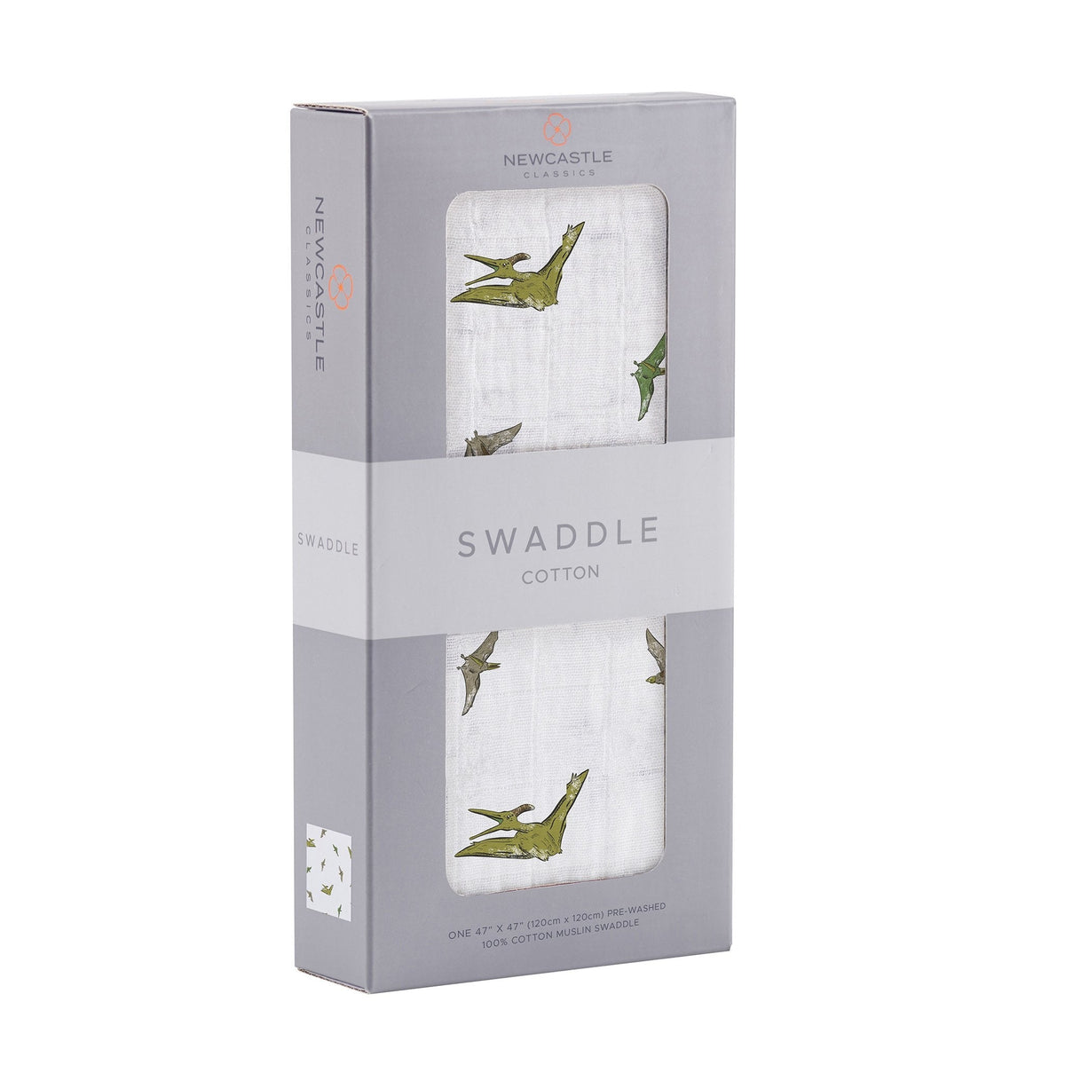 Pteranodon Cotton Muslin Swaddle by Newcastle Classics (view 4 of 4)