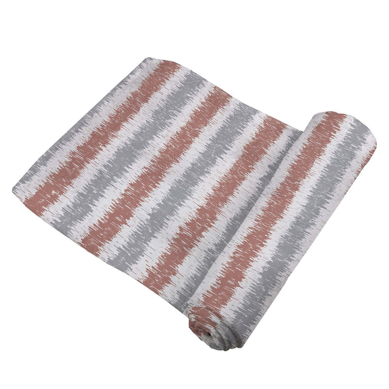Western Stripe Swaddle, 100% Natural Cotton Muslin Blanket, 47" x 47".