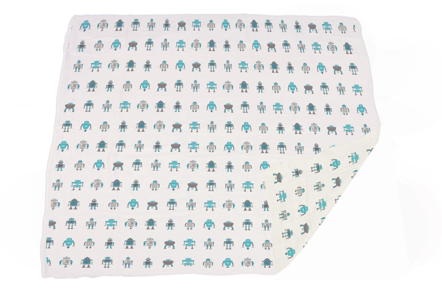 Robots Cotton Muslin Newcastle Blanket by Newcastle Classics at Everetts Place