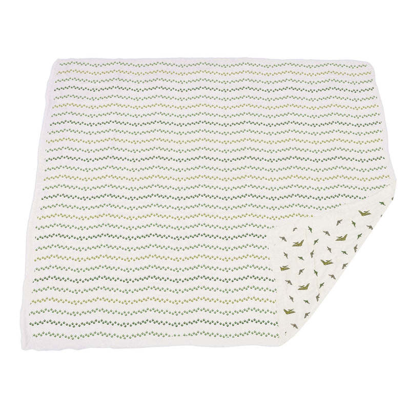 Pteranodon & Dino Feet Newcastle Blanket and Swaddle Gift Box Set, 100% Natural Cotton Muslin, 47" x 47".