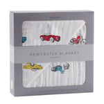 Vintage Muscle Cars and Motorcycles Bamboo Muslin Newcastle Blanket by Newcastle Classics at Everetts Place