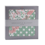 Desert Rose & Jade Polka Dot Cotton Muslin Blanket by Newcastle Classics at Everetts Place
